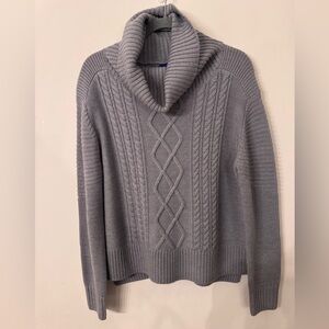 Kit & Ace Cozy Gray Cable Knit Merino Wool Sweater